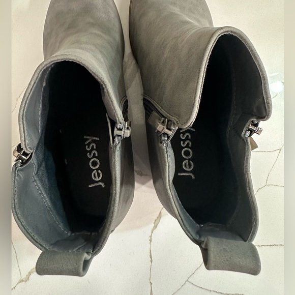 Jeossy Ankle Boots Thick Heel Low Heeled Booties for Women Size 8 Color Gray. - Picture 9 of 11